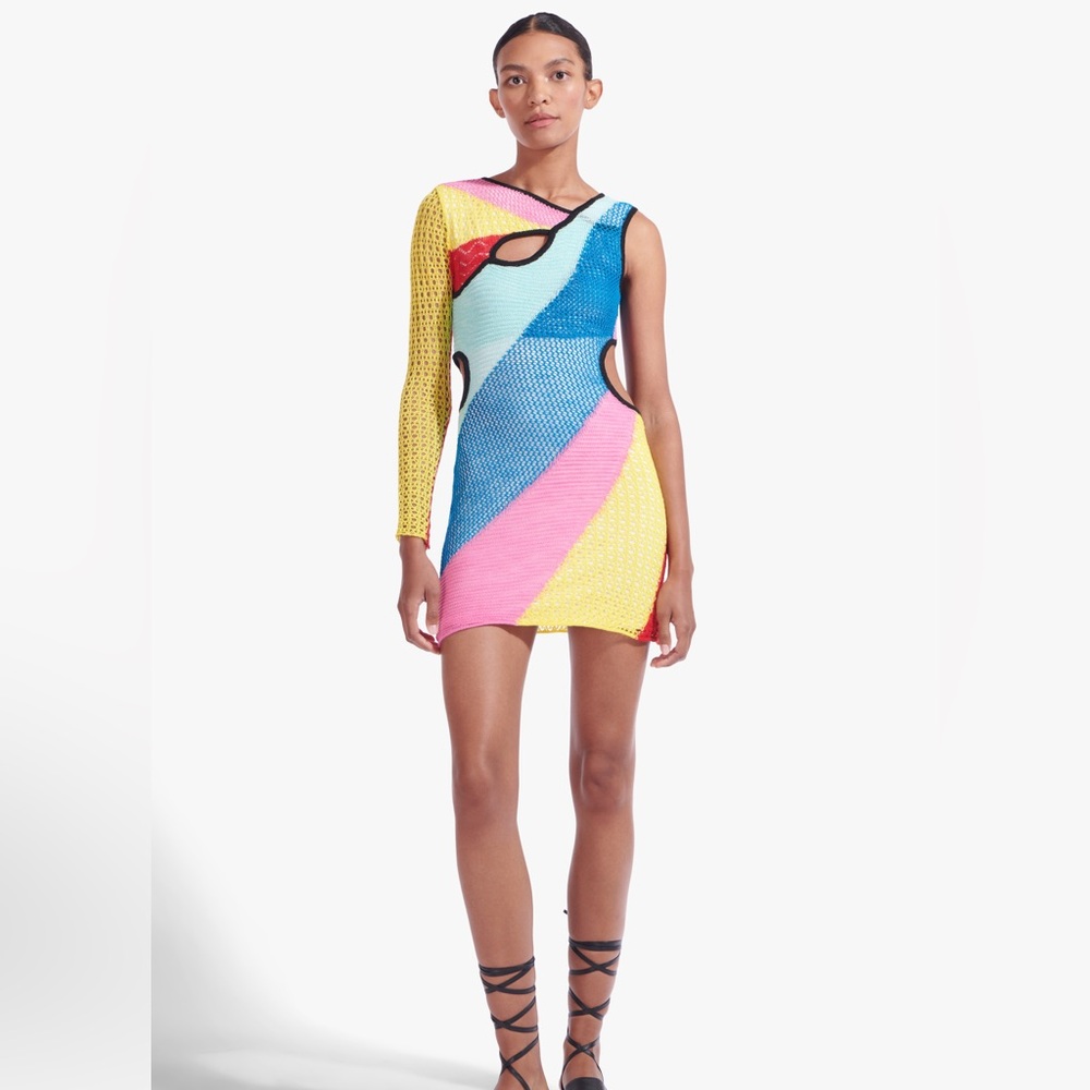 STAUD • NWT Marseille Rainbow Knit Dress - size XS